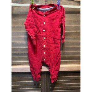 Baby Gap Red Cotton Pajamas One Piece Retro Y2K Casual Unisex Size 6-9 Months